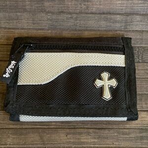 Kerusso Christian Inspired Velcro Trifold Wallet Black